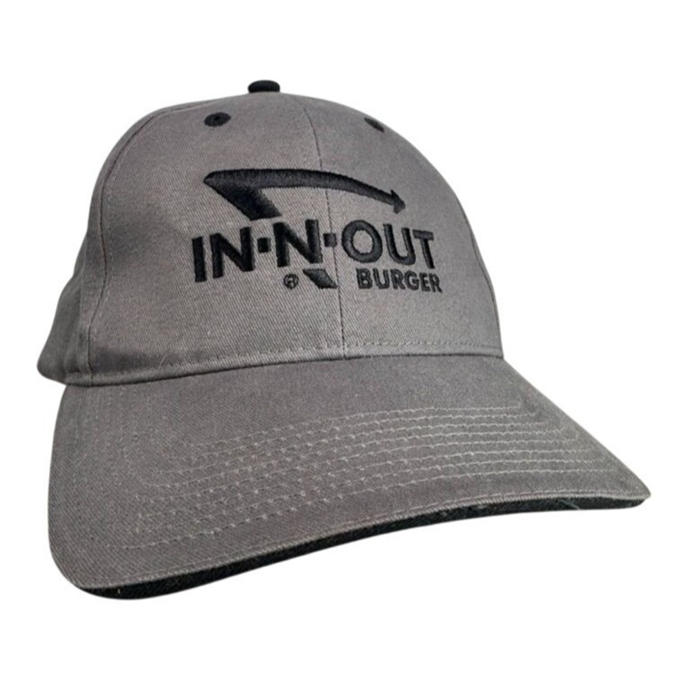 In-N-Out Burger Hat‎ Gray Embroidered Logo Adjustable Cap OSFM